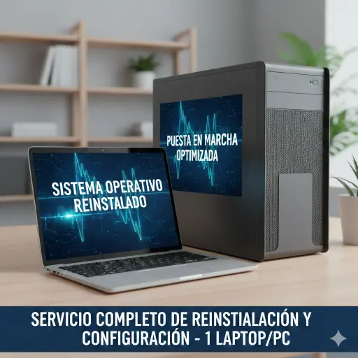 Reinstalación de Sistema Operativa y puesta en marcha de 1 laptop o PC