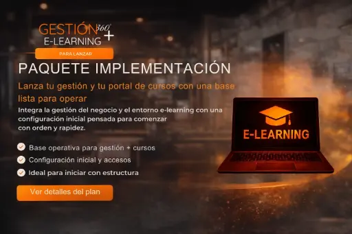 Montaje y puesta en marcha de plataforma para la gestión y comercialización de cursos virtuales (mensual). No incluye asistencia en la preparación